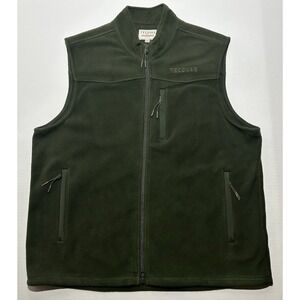 Tecovas Ranch Wear Dark Olive Full Zip Men's Size Large Western Fleece Vest EUC